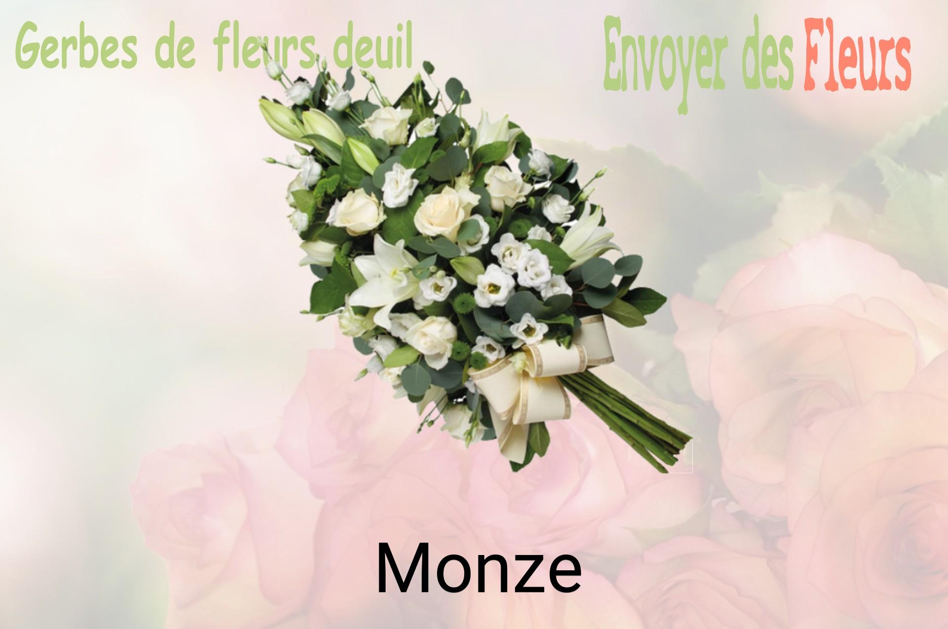 Gerbe de fleurs de deuil livrée à Monze